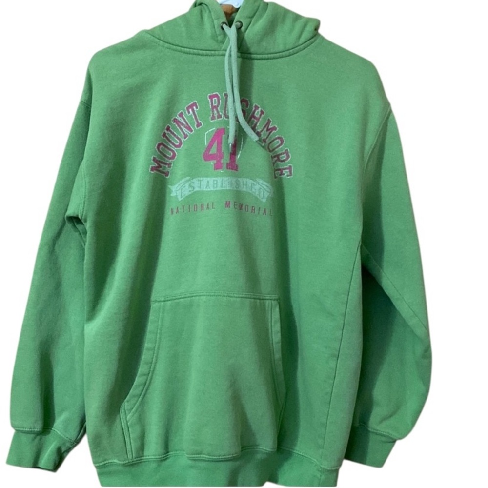 Prairie Mountain Mount Rushmore Hoodie Green Medium